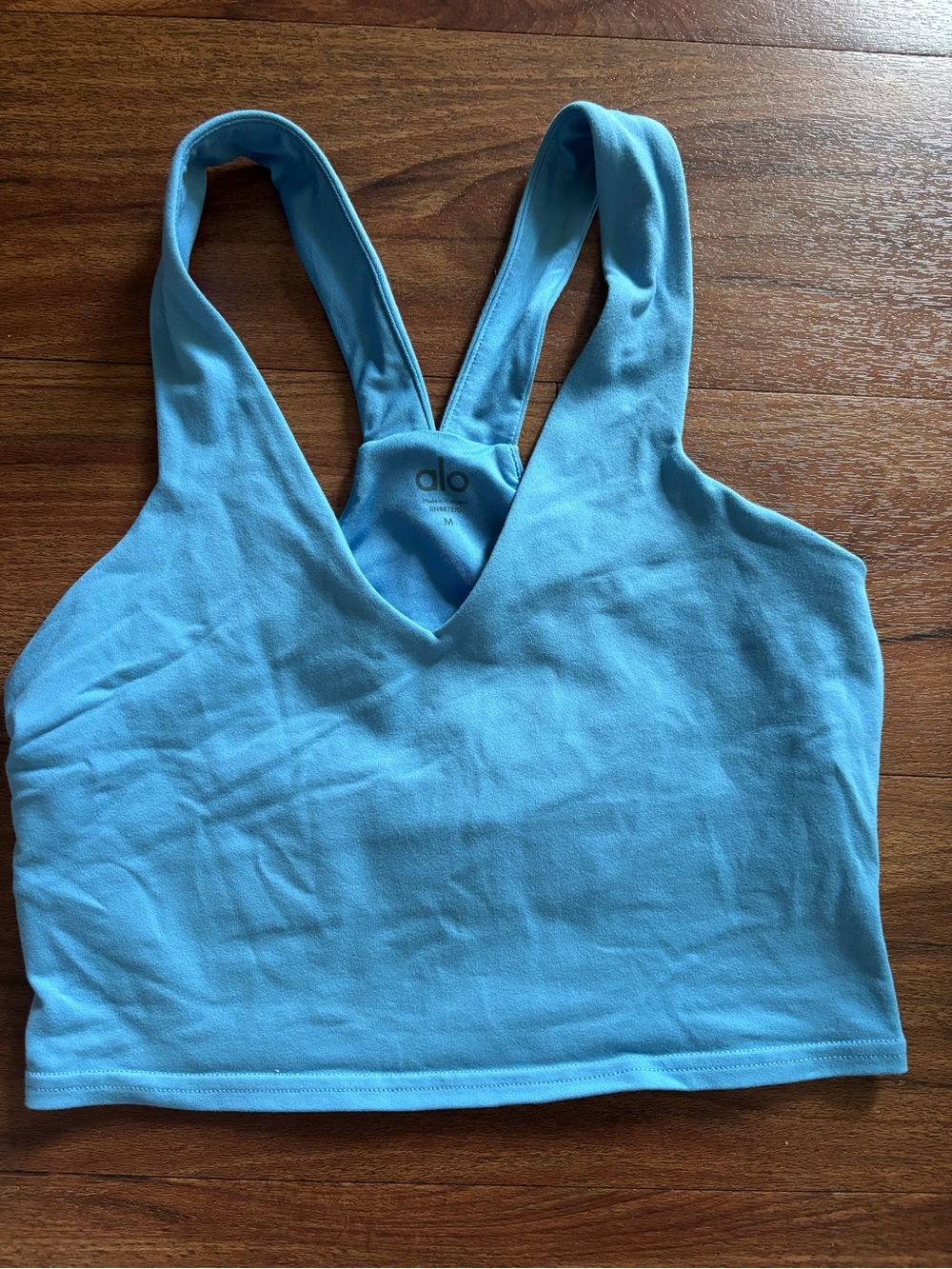 ALO Yoga Blue Racerback Crop Top
